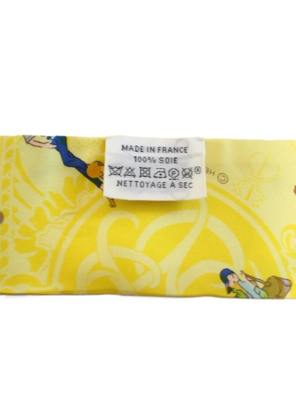 Hermes Twilly Exlibris Parisienne Silk Yellow Scarf - Picture 7 of 10